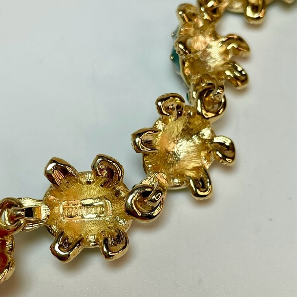 KJL Kenneth Jay Lane Green Enamel Turtle Link Bracelet Gold Tone w/ Box  & Pouch - Picture 9 of 16